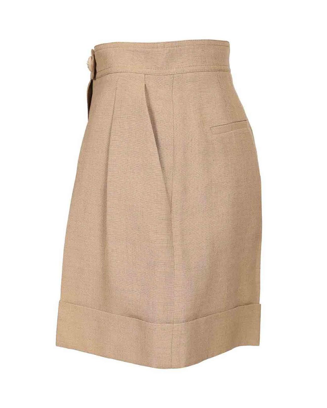 Valentino Garavani Natural Linen And Viscose Shorts
