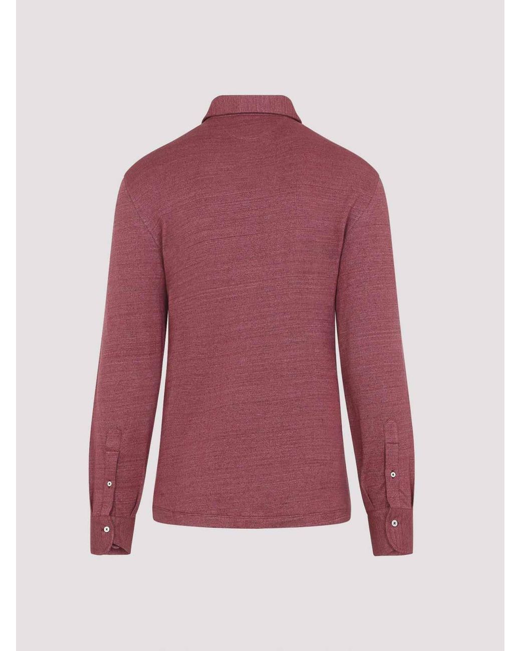 Brunello Cucinelli Red Long Sleeves Polo for men