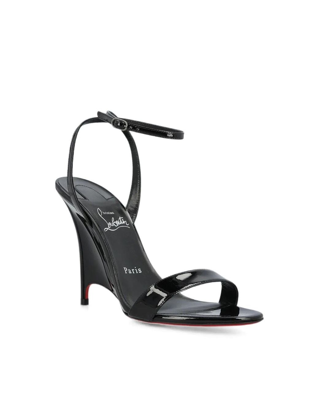 Christian Louboutin White Zeezeenella Patent Leather Sandals