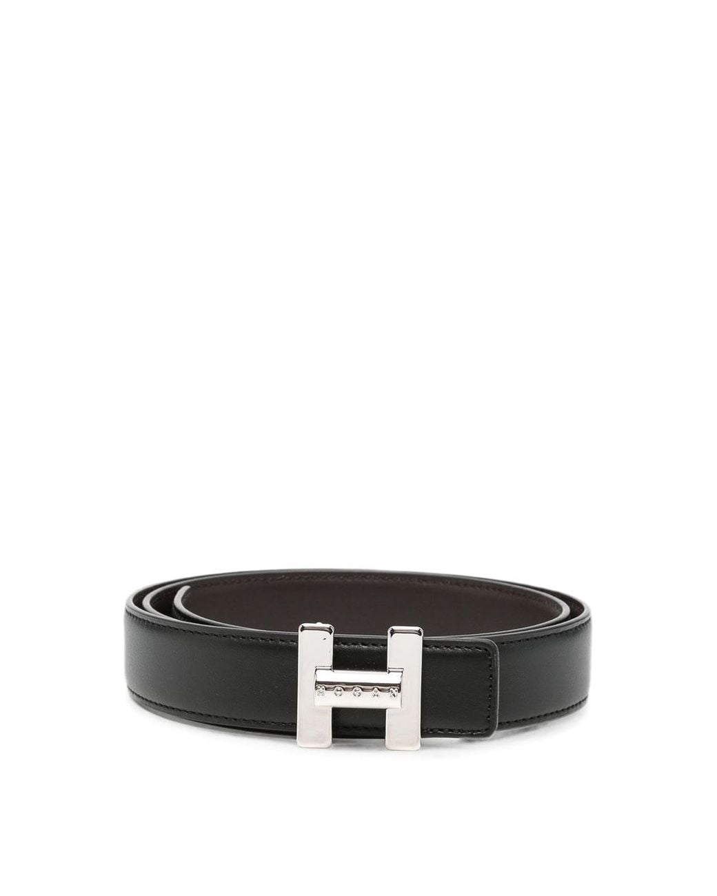 Hogan Black Leather Belt