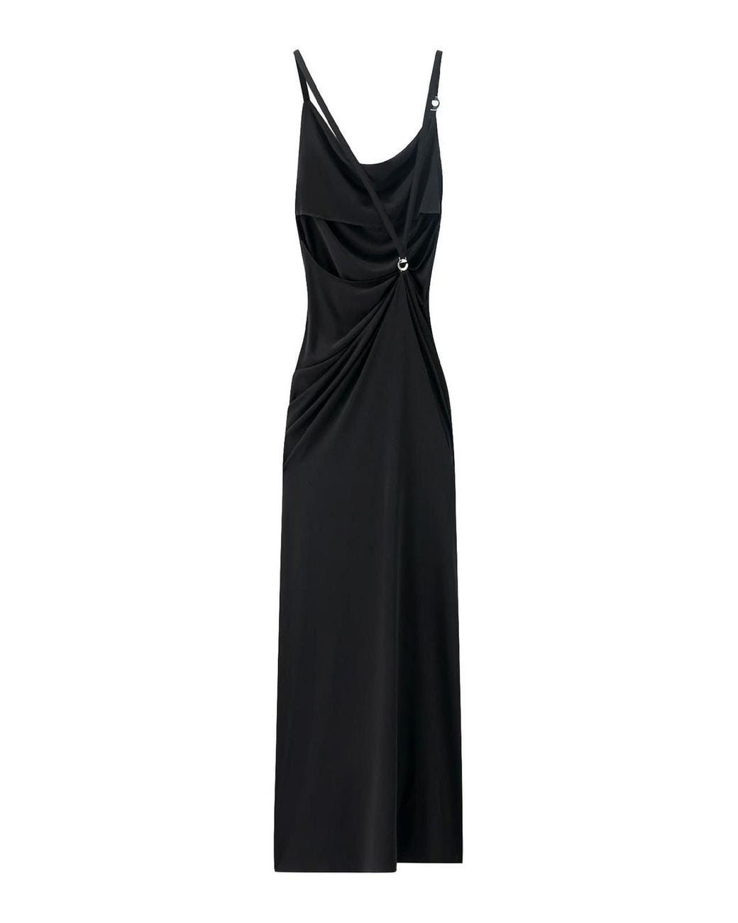 Coperni Black Draped Maxi Dress