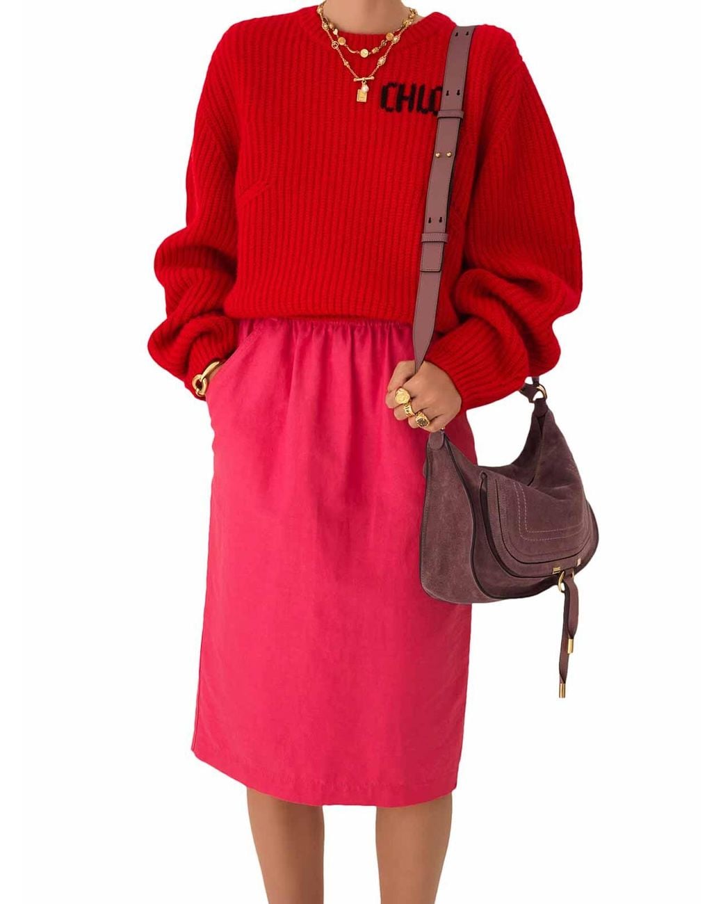 Chloé Purple Marcie Small Suede Shoulder Bag
