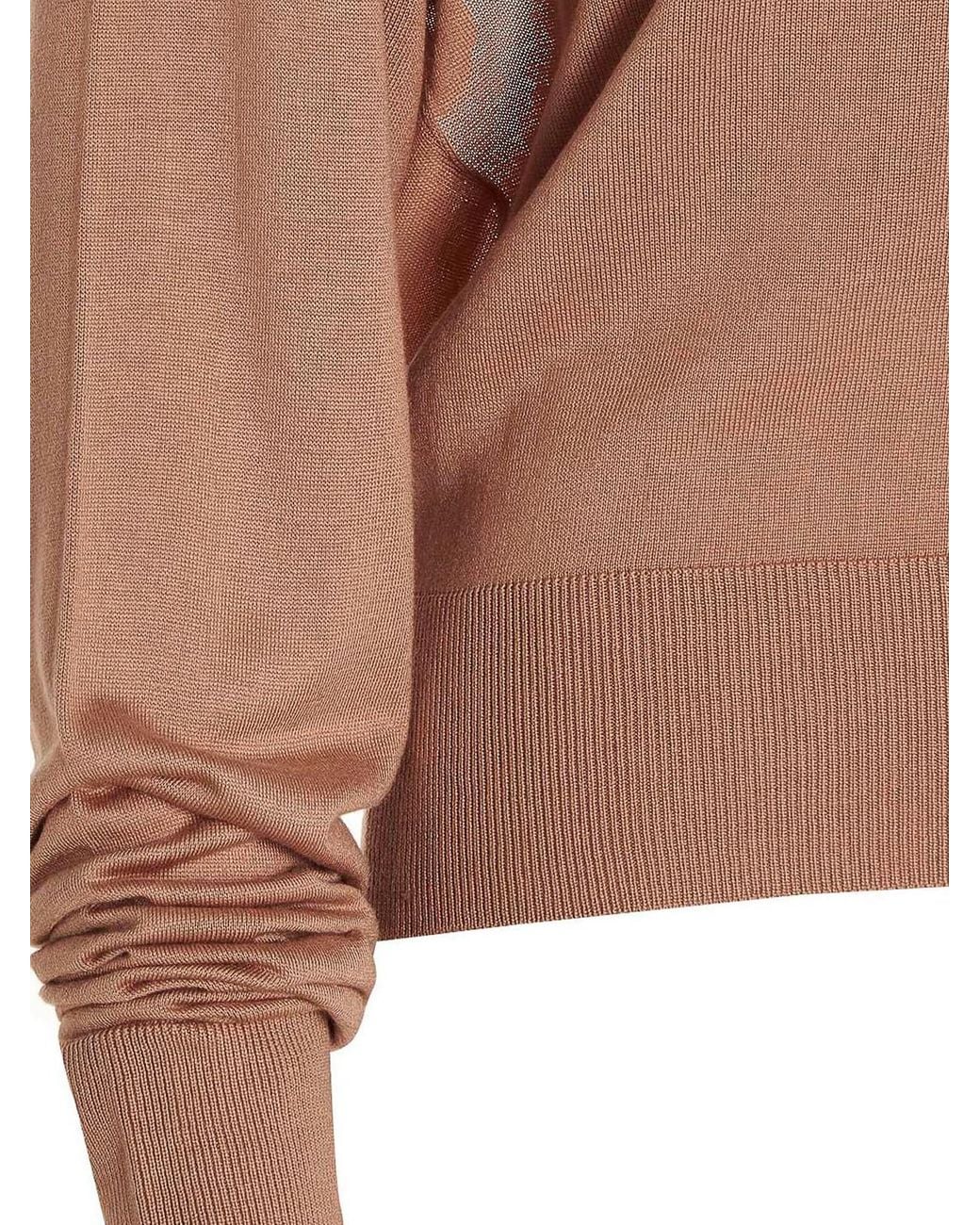 Ramael Brown Cut Out Insert Top Sweater