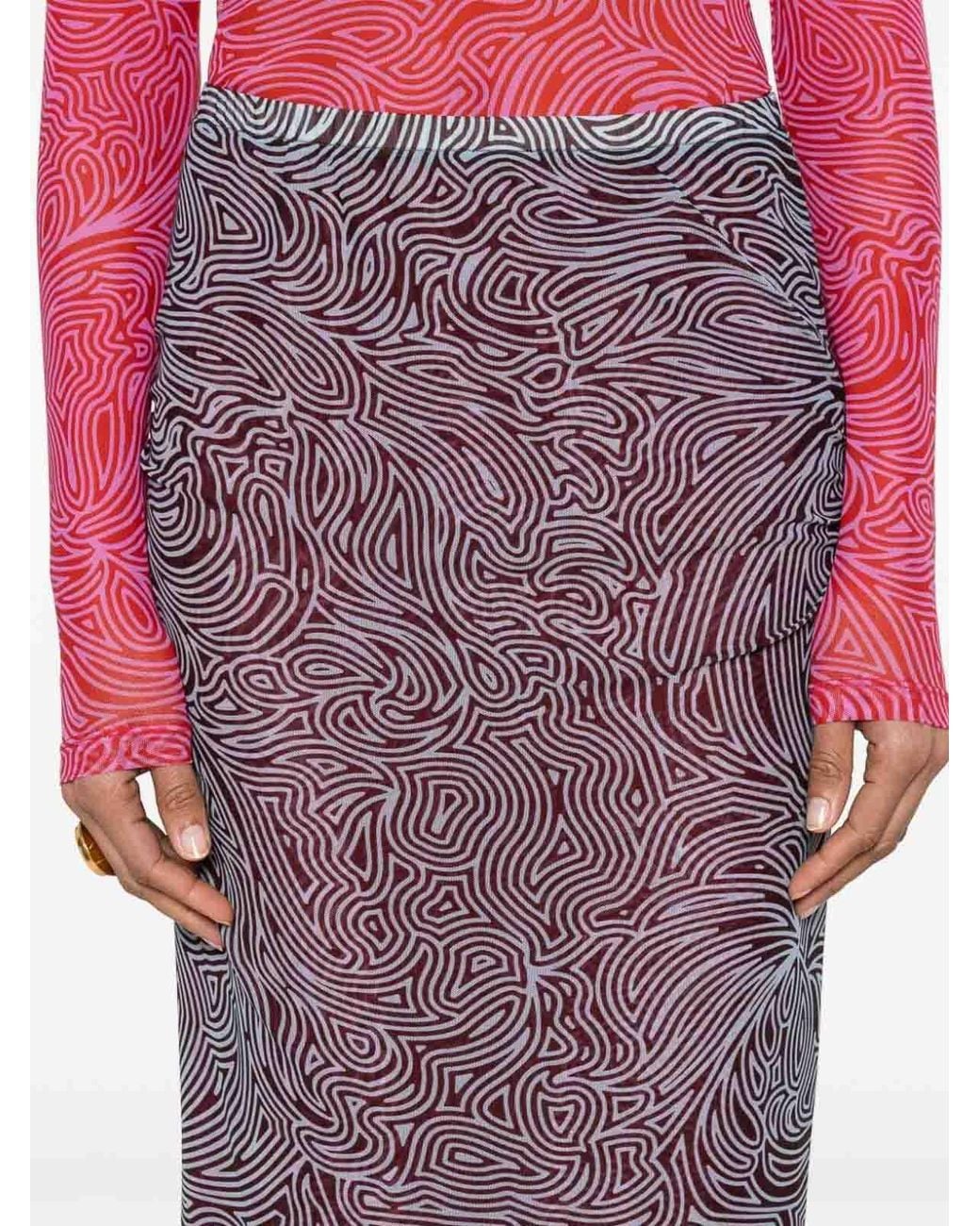 Dries Van Noten Purple Midi Skirt