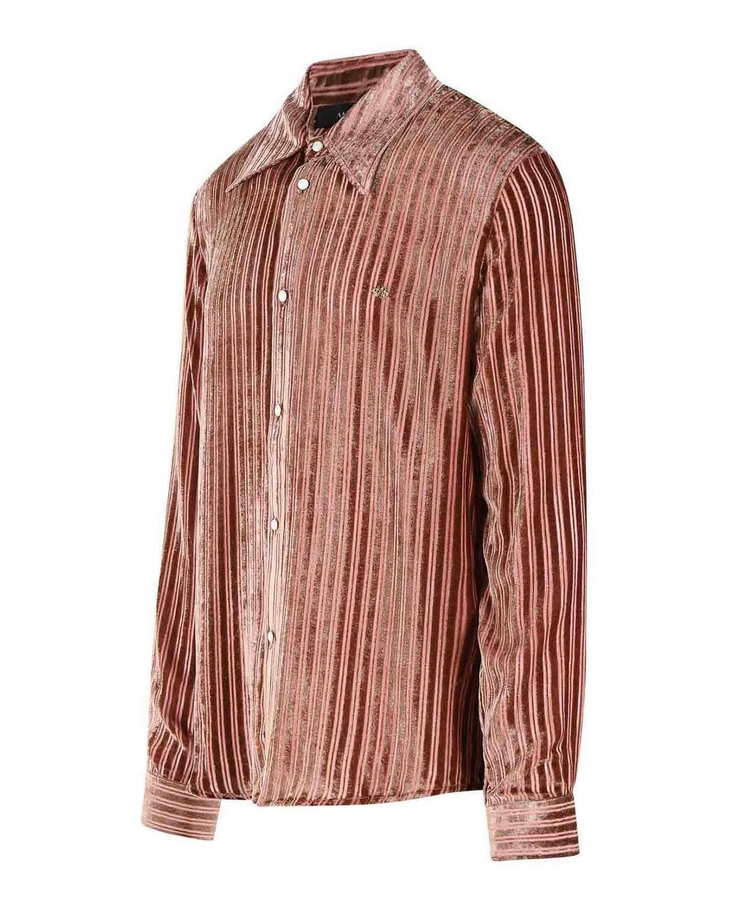 Amiri Pink Viscose And Peach Silk Shirt for men