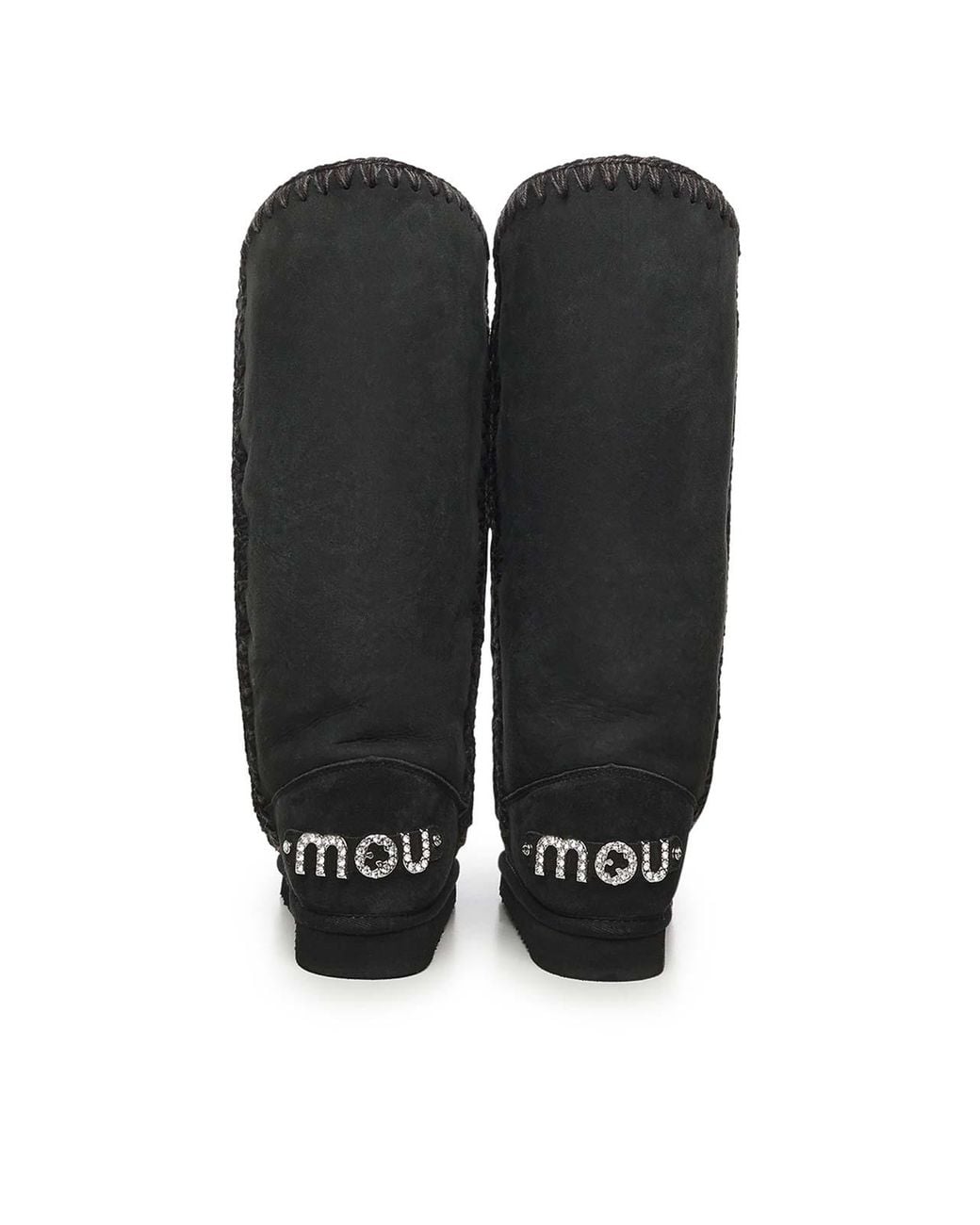 Mou Black Eskimo 40 Boots With Rhinestone Logo