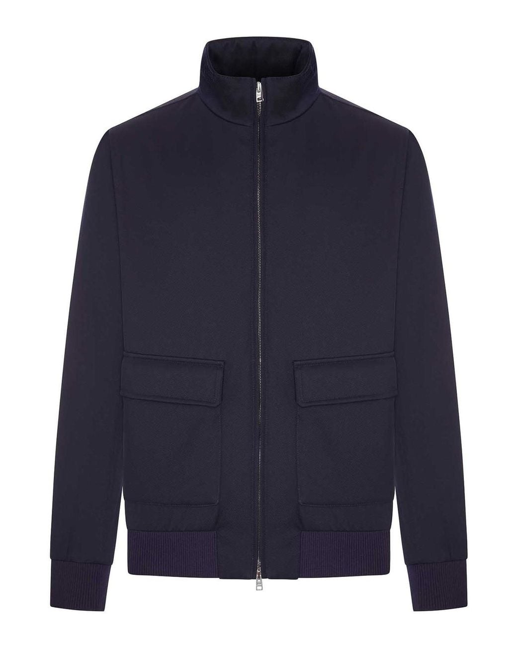 Herno Blue Wool-Blend Zip-Up Bomber Jacket for men