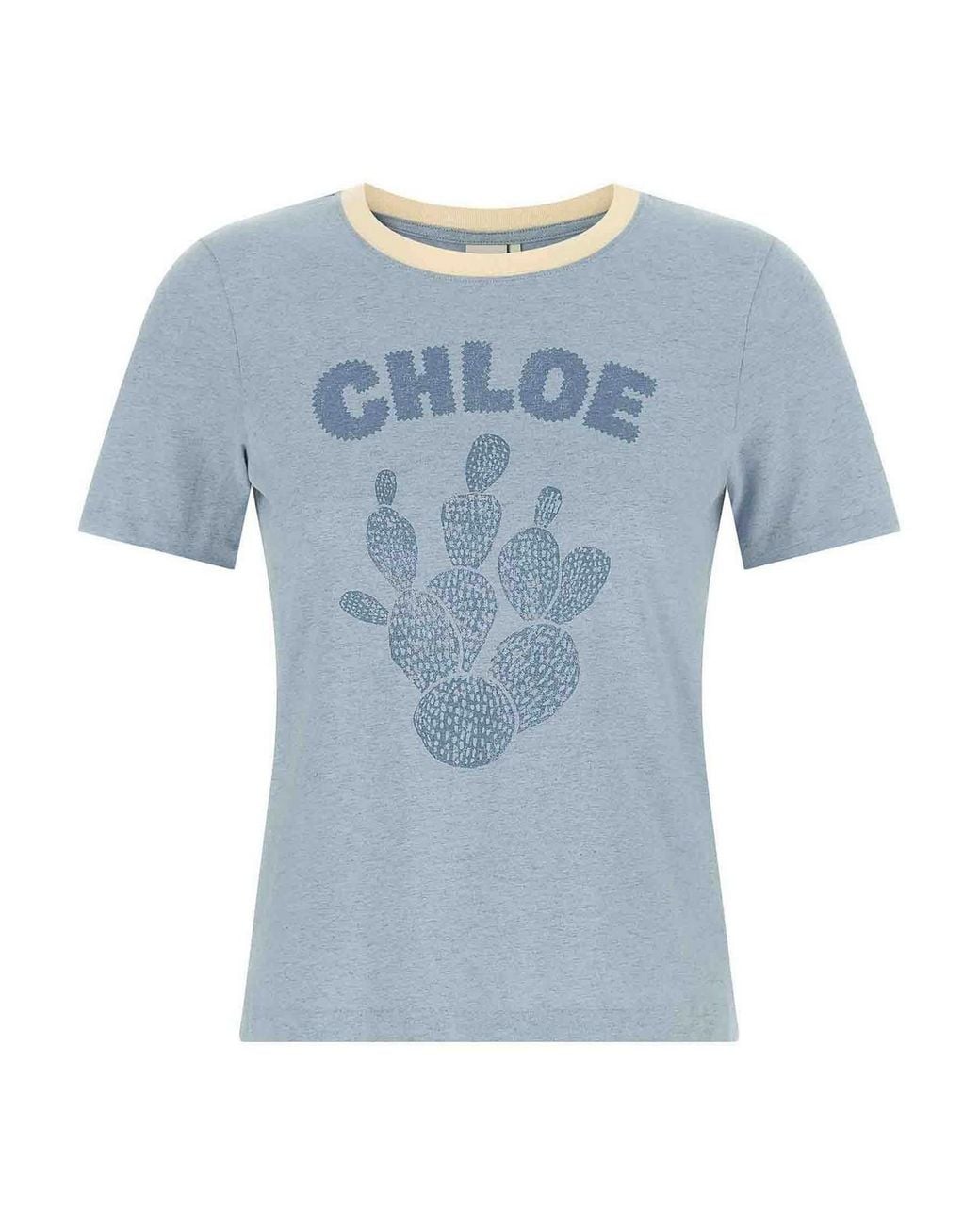 Chloé Blue Graphic Print T-Shirt