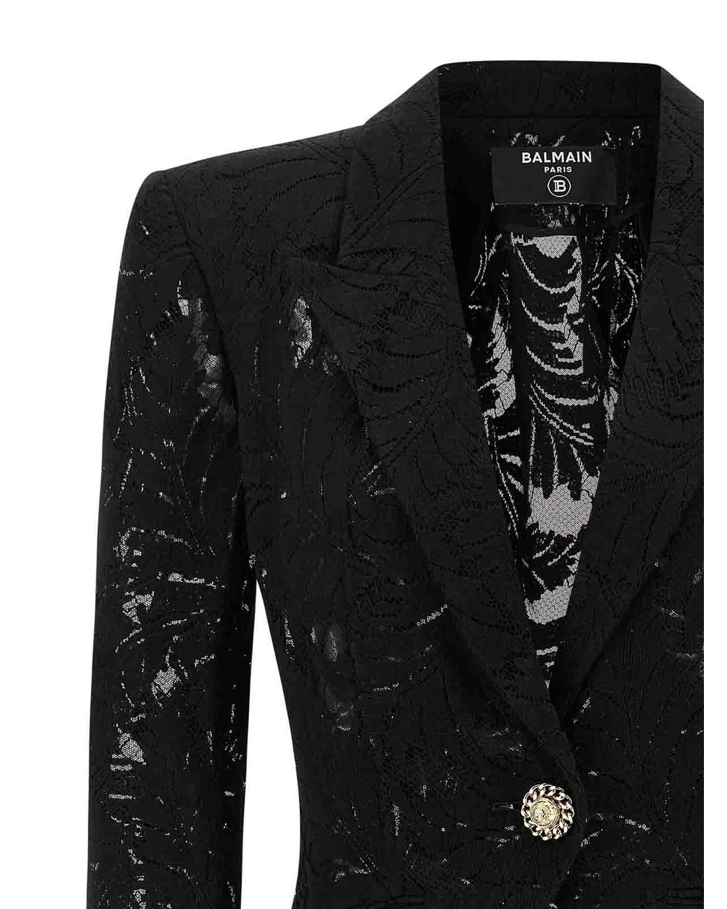 Balmain Black Lace Blazer Blazers