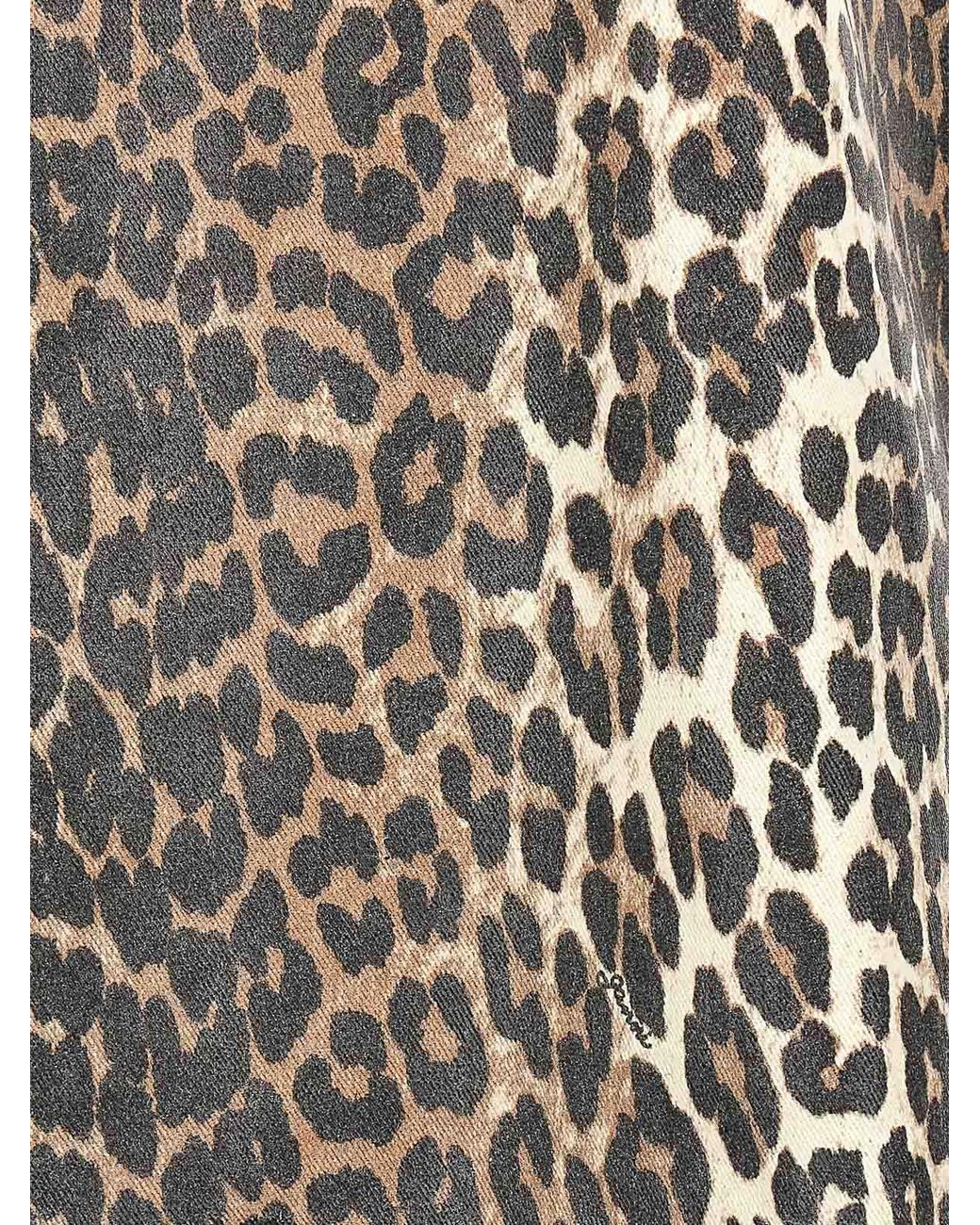 Leopard Mini Vestido Ganni de color Brown