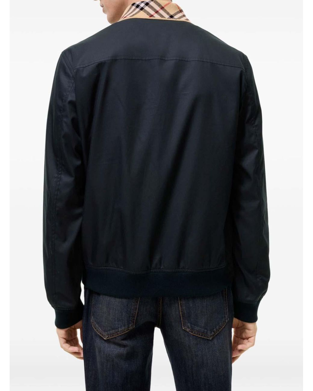 Burberry Black Gabardine Glenfields Harrington Jacket for men