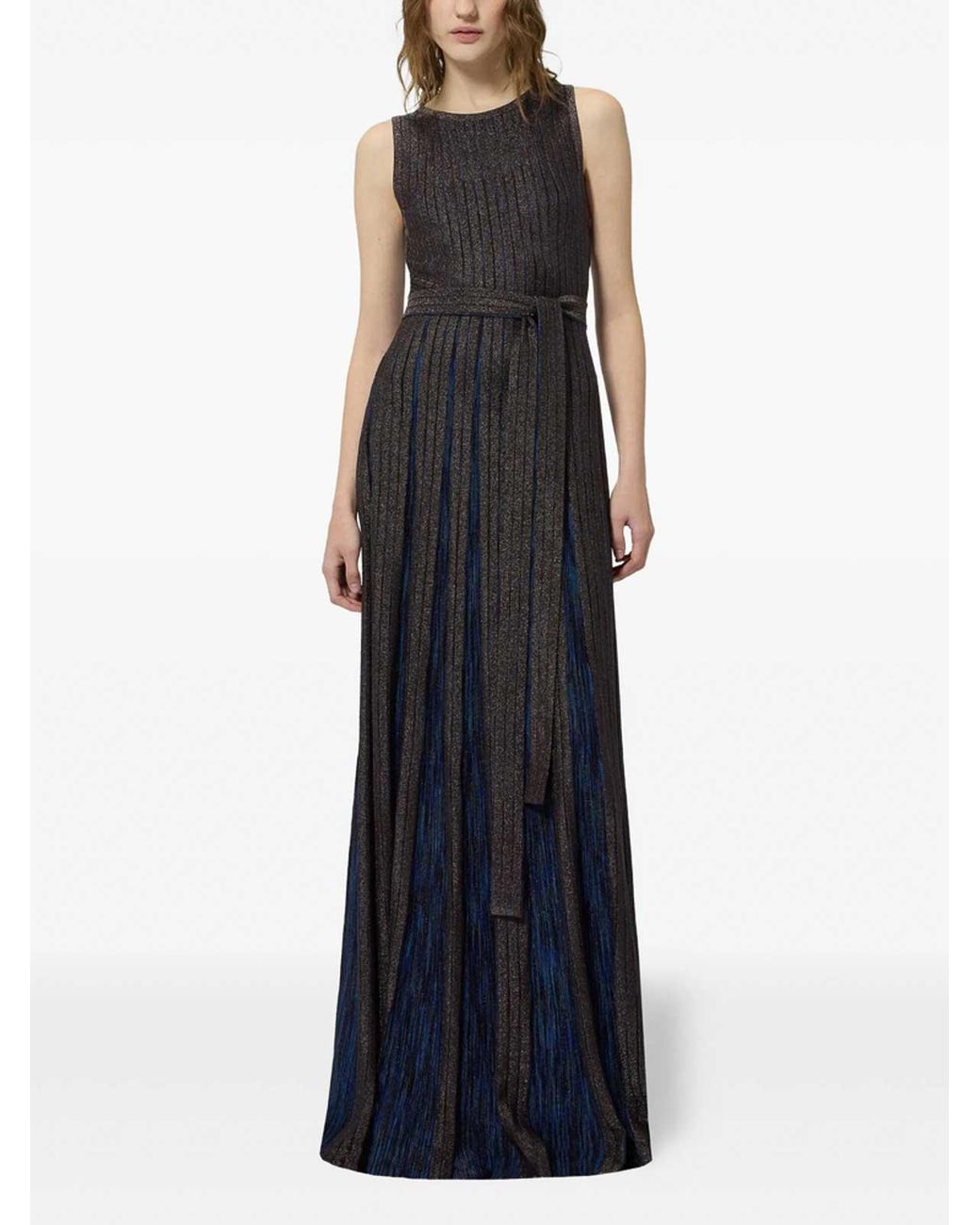 Missoni Black Belted Lamé Knitted Dress
