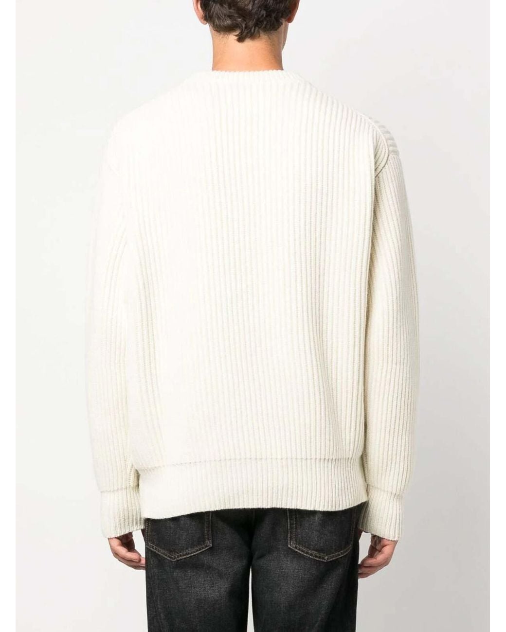 Jil Sander White Merino Wool Sweater for men