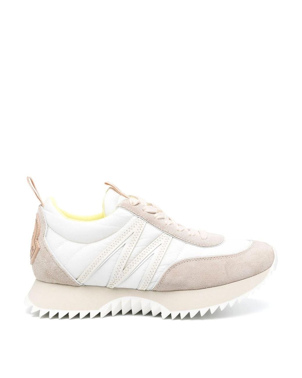 Moncler White Pacey Logo-Patch Sneakers