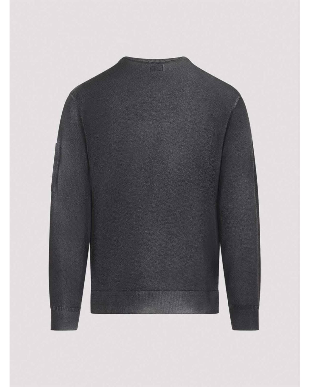 C P Company Gray Cp Company Merino Wool Re-Colour Crewneck for men