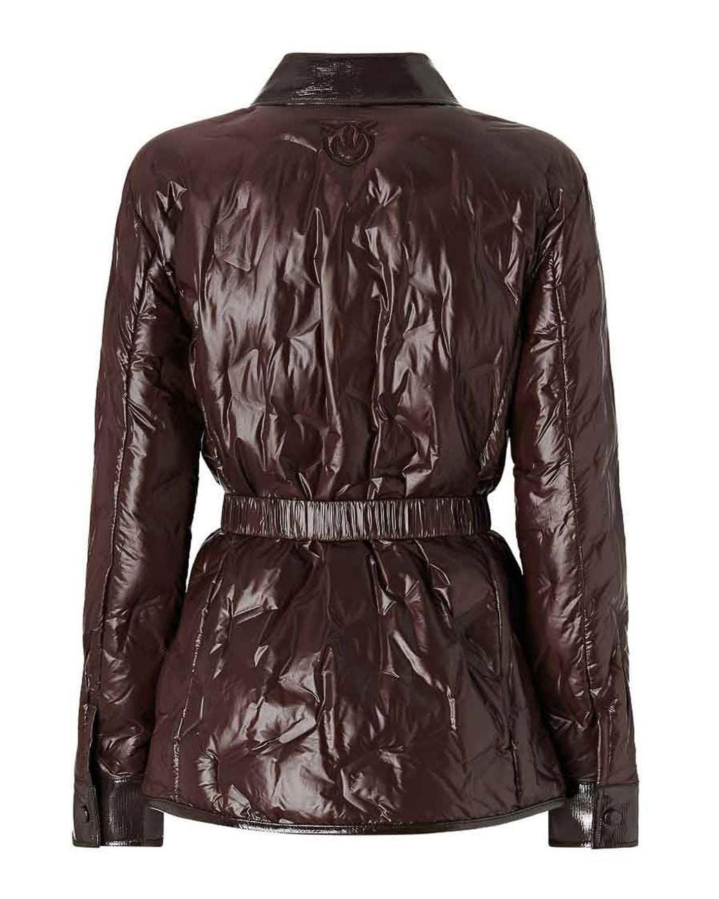 Pinko Brown Diplania Quilted Jacket With Waist Belt