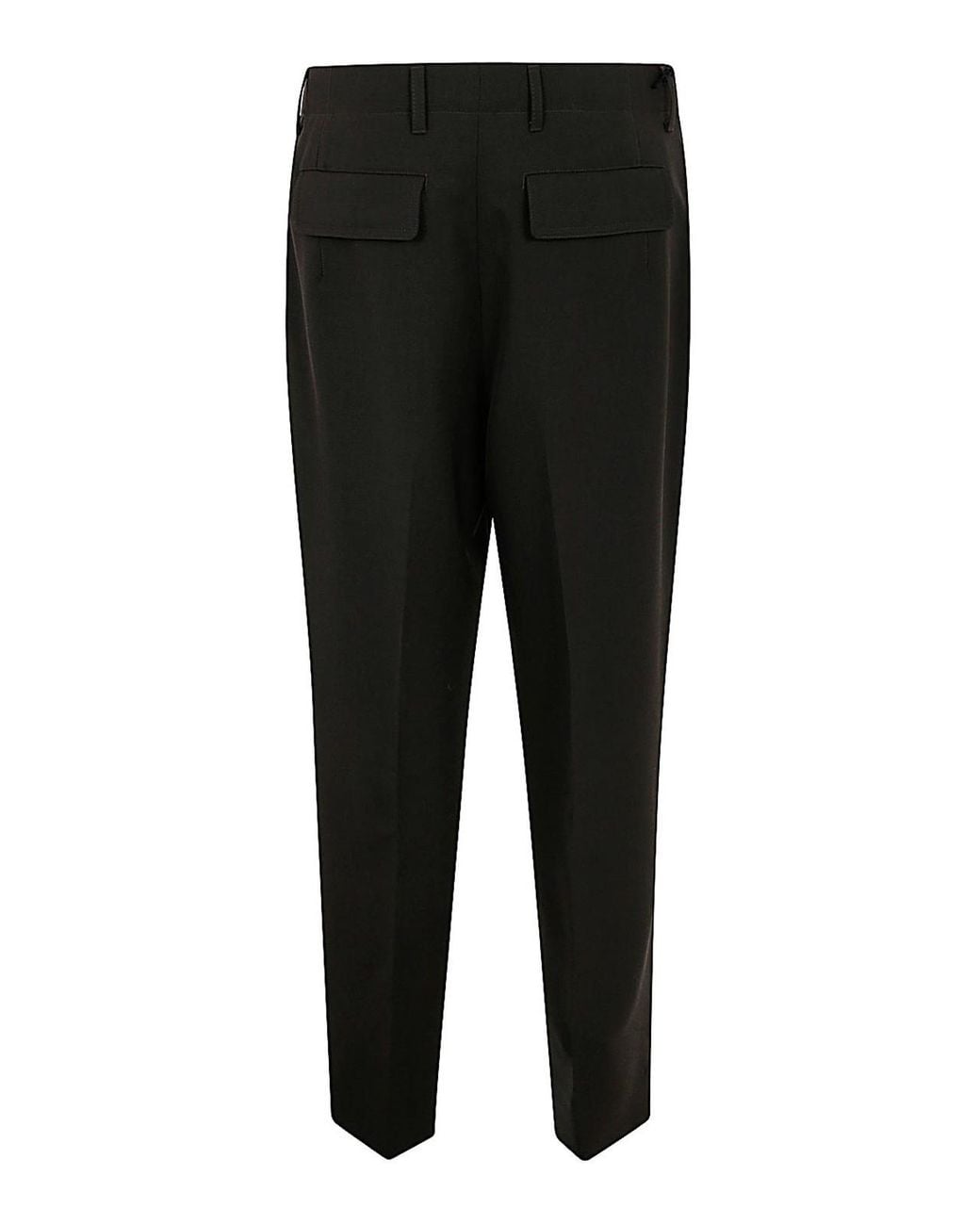Zegna Black Pleat Detailed Tapered Pants for men