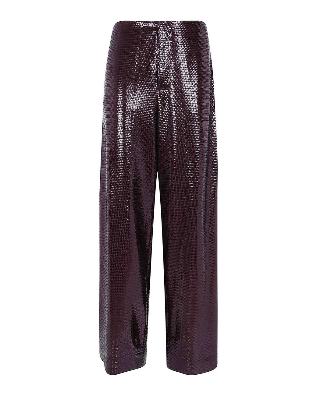 Alberta Ferretti Purple Paillettes Su Jersey Trousers