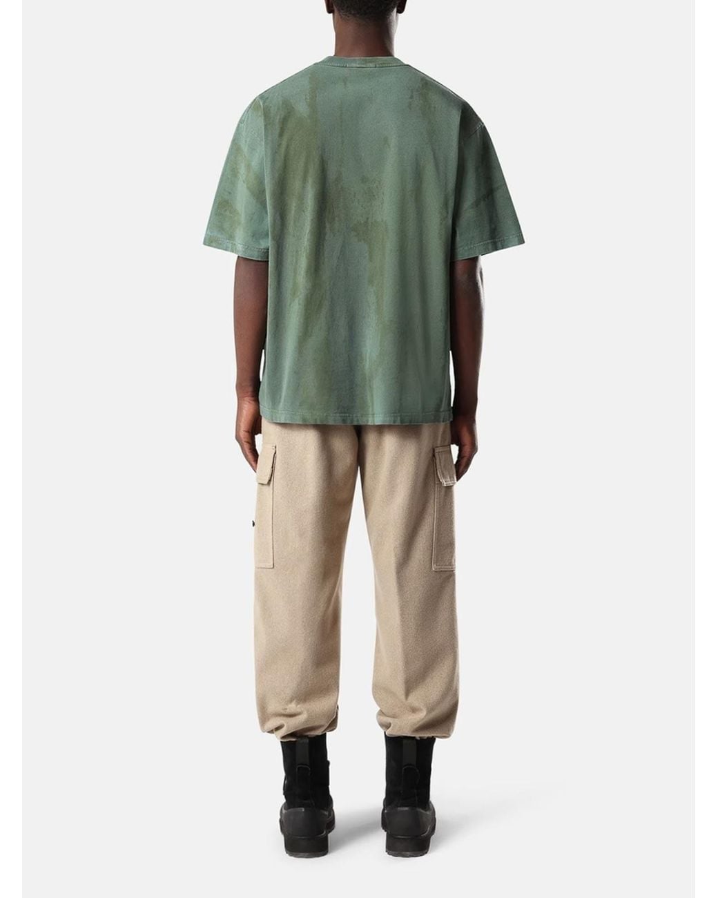 Stone Island Green Regular-Fit Bark Tee Print T-Shirt for men
