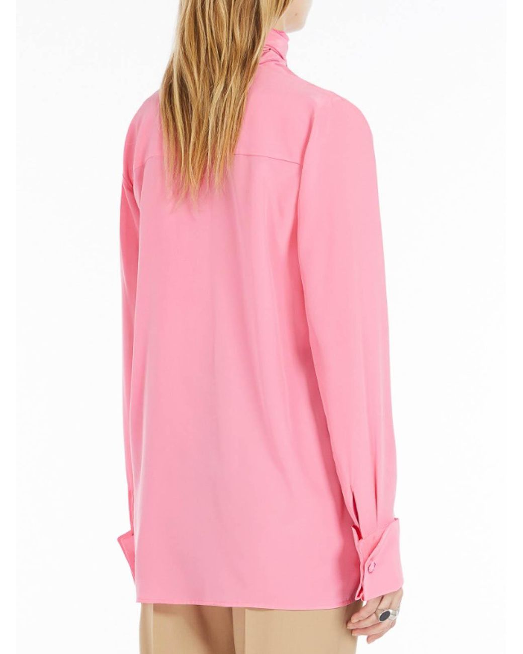 Sportmax Pink Silk Blouse With Sash