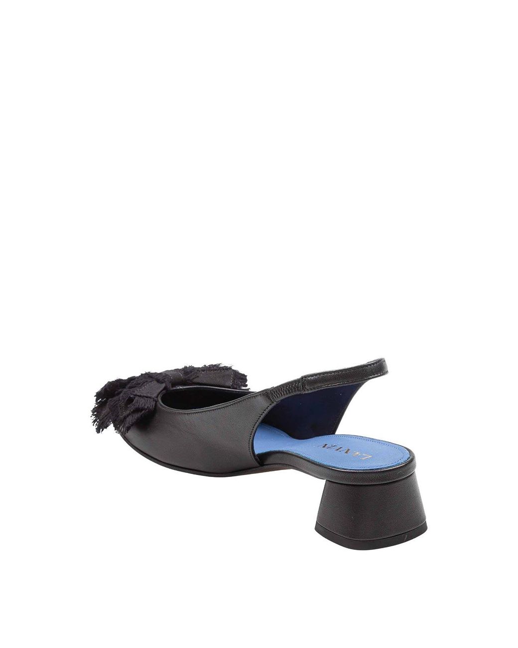 Lanvin Blue Bow Small Heel Slingback