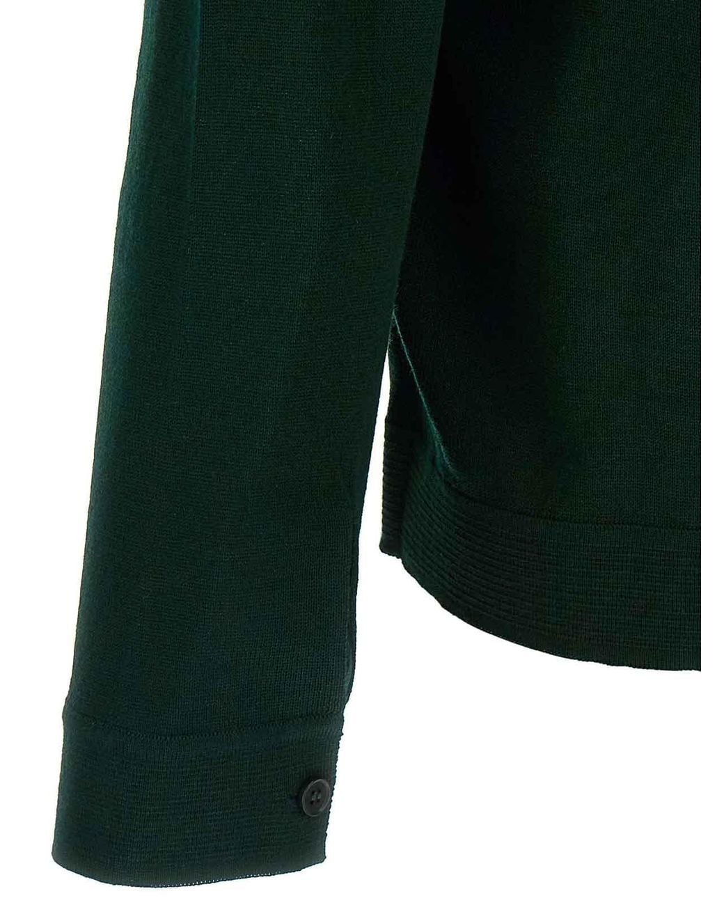 Roberto Collina Green Merino Wool Cardigan for men