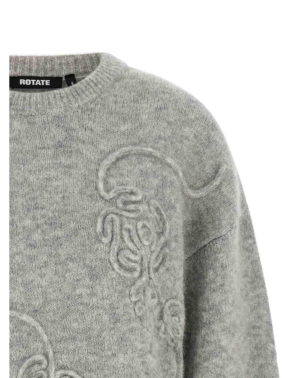 ROTATE BIRGER CHRISTENSEN Gray 3D Flower' Sweater