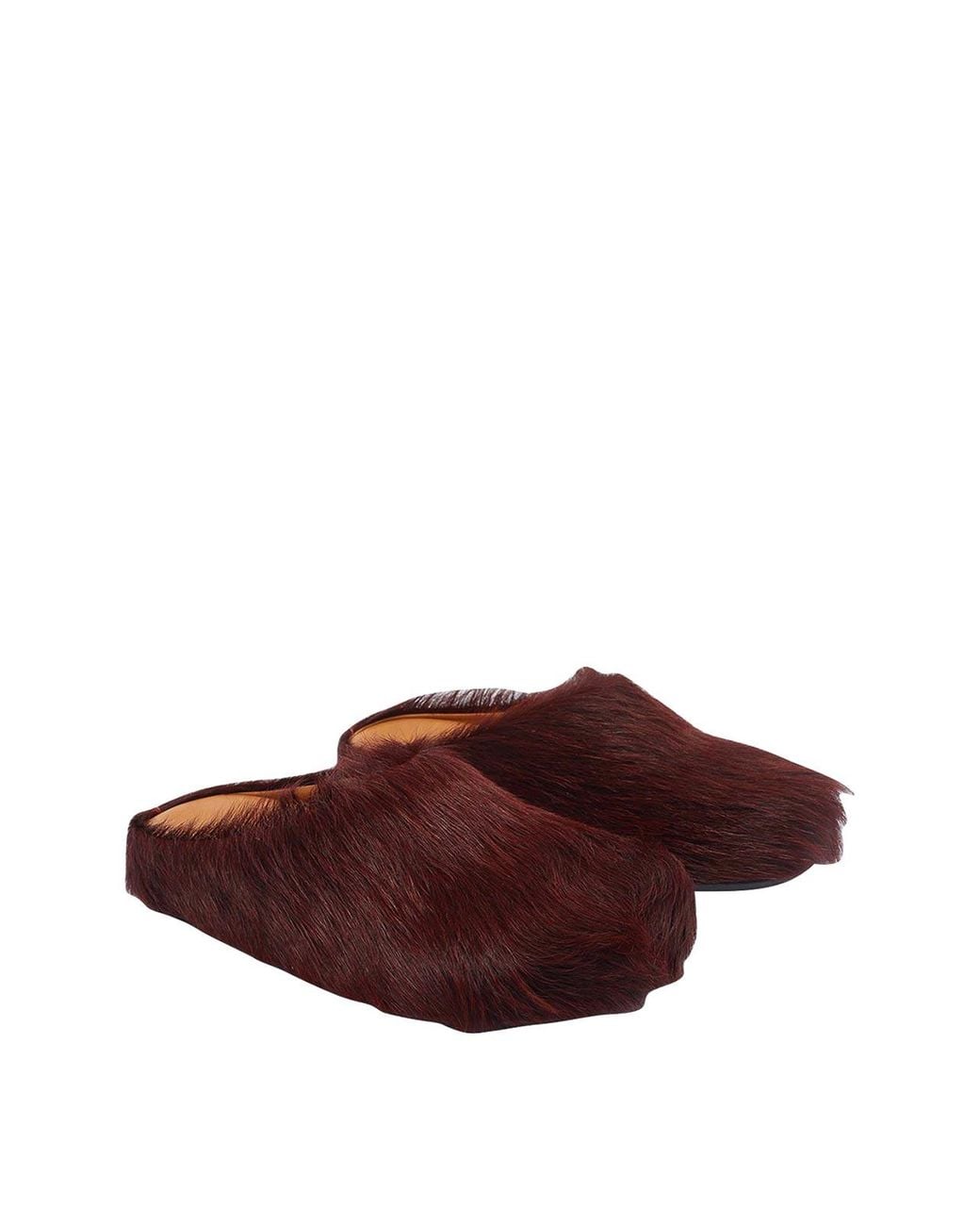 Marni Brown Bordeaux Fussbett Sabot for men