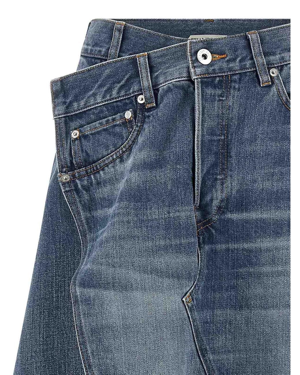 J.W. Anderson Blue Drop Front Cotton Skirt