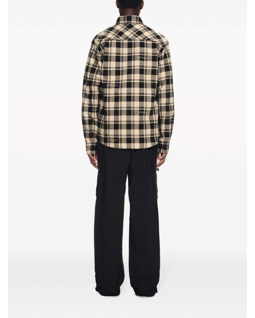 Off-White c/o Virgil Abloh Black Checked Flannel Shirt for men