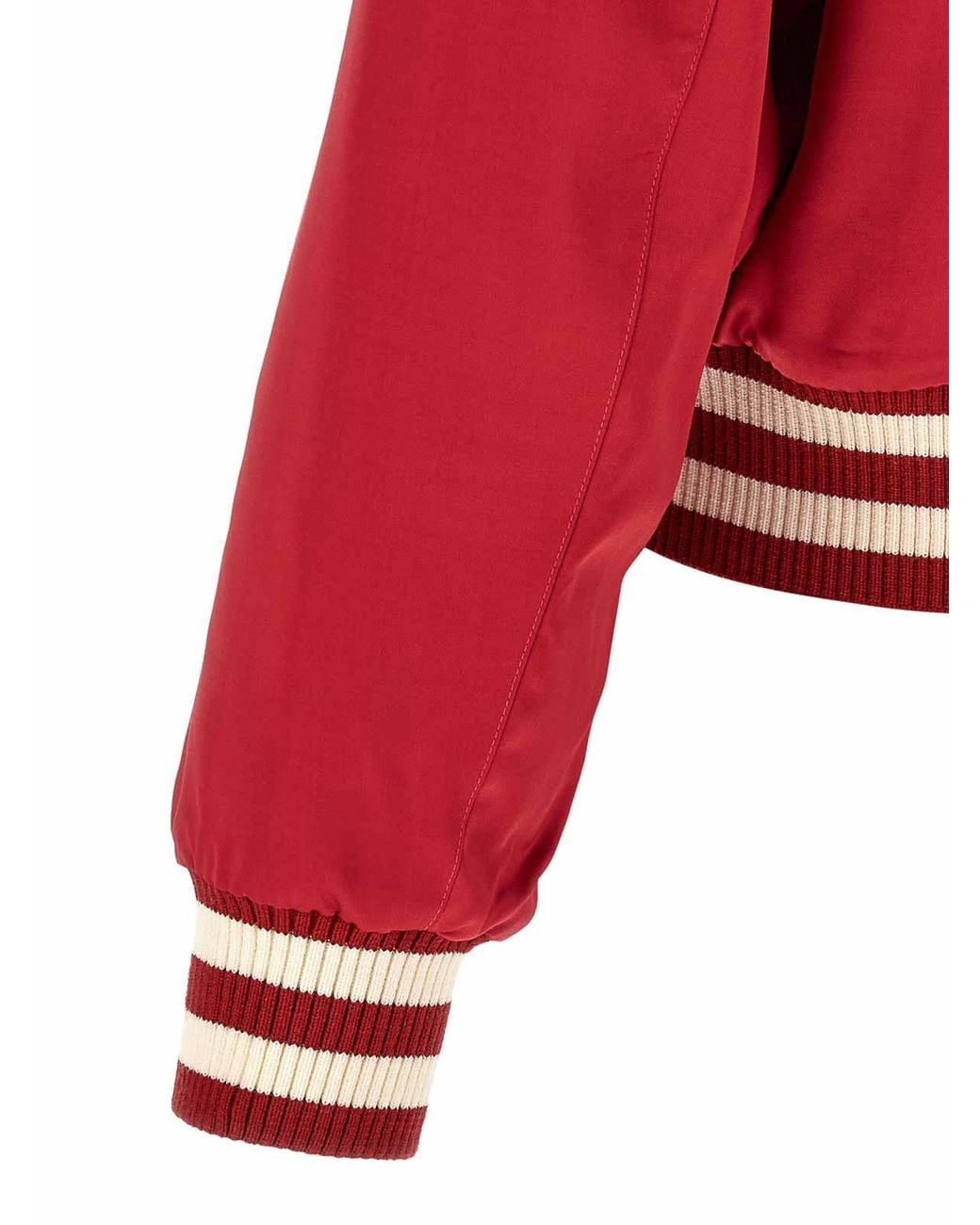 Second/Layer Red Aces Satin Club' Bomber Jacket for men