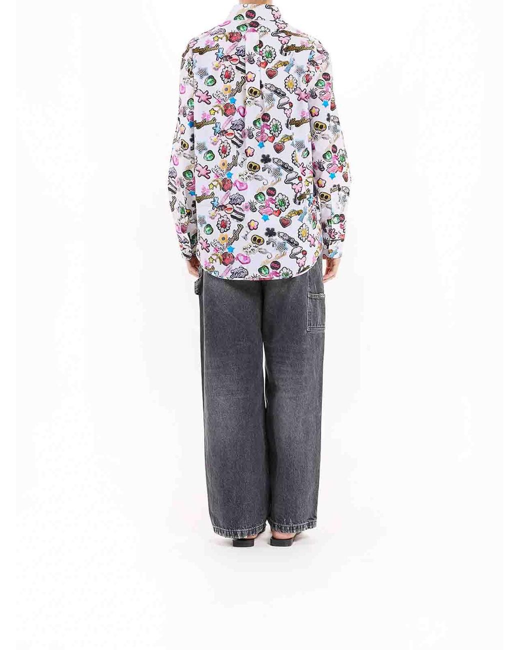 Marc Jacobs White The Sticker Print Shirt