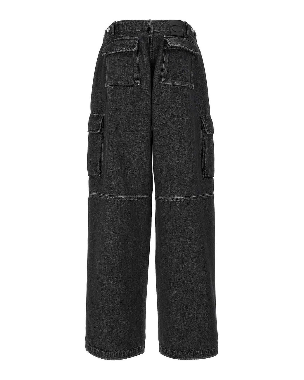 Coperni Black Denim Wide Leg Cargo Jeans
