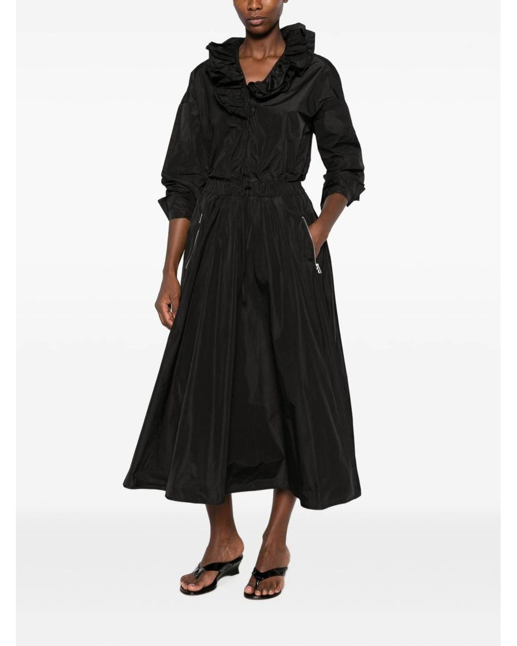 Susanne Bommer Black Ruffled Taffetas Blouse