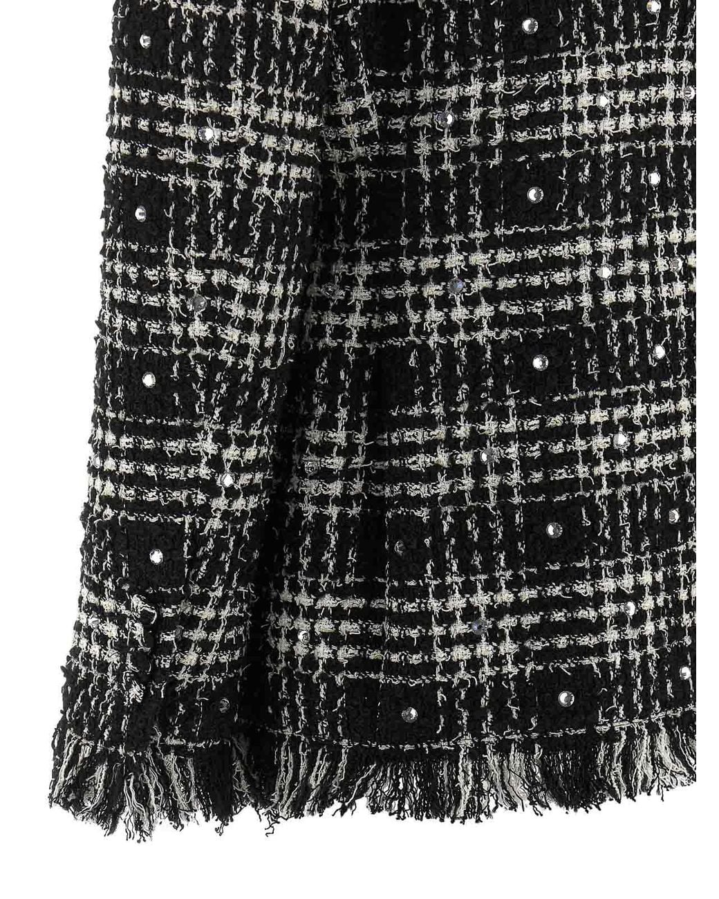 GIUSEPPE DI MORABITO Black Tweed And Rhinestone Blazer