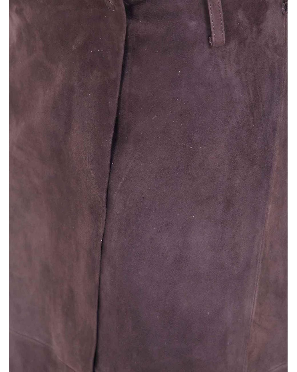 Semicouture Purple Rosanne Double Layers Leather Skirt