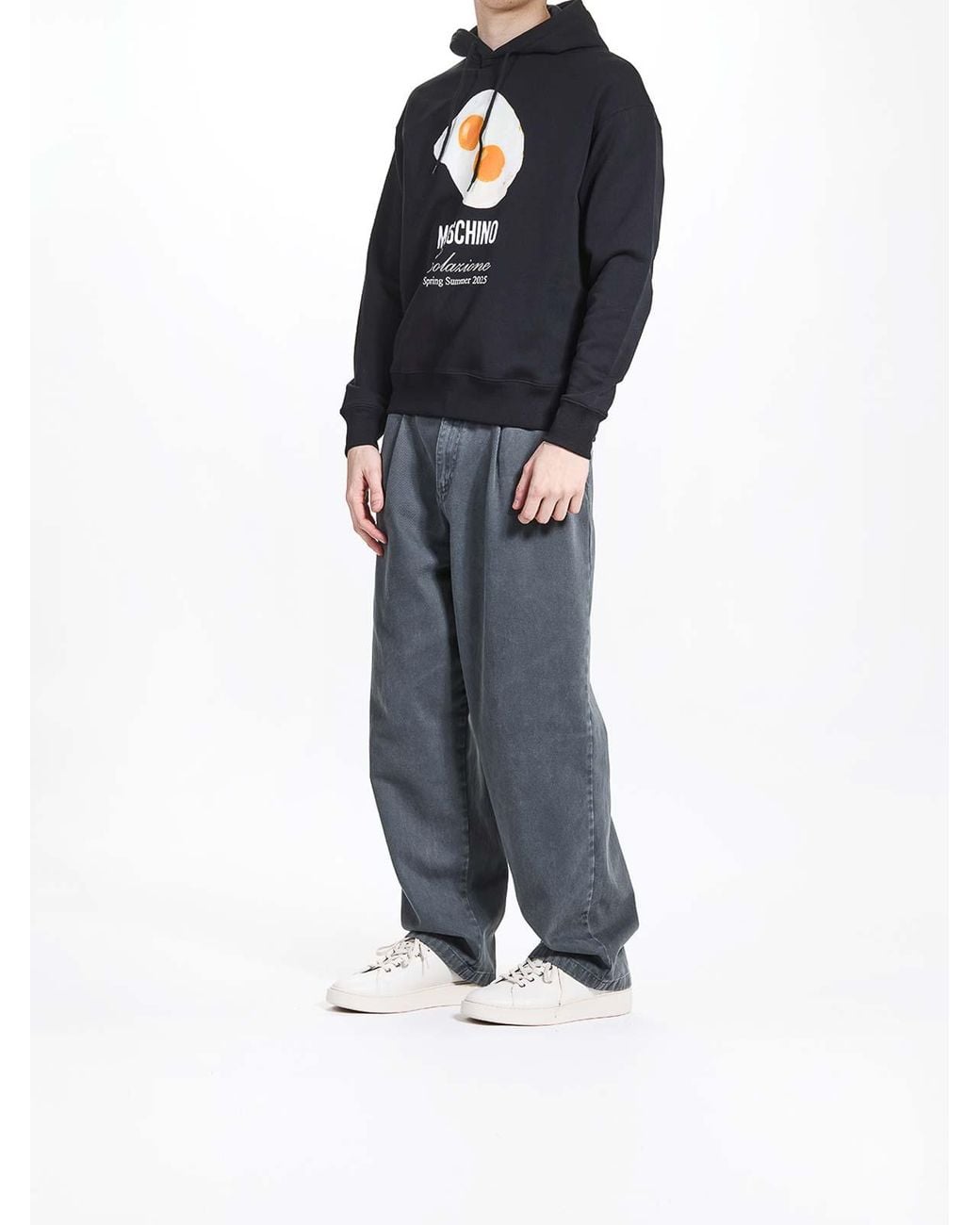 Moschino Blue Egg Hood Sweatshirt for men