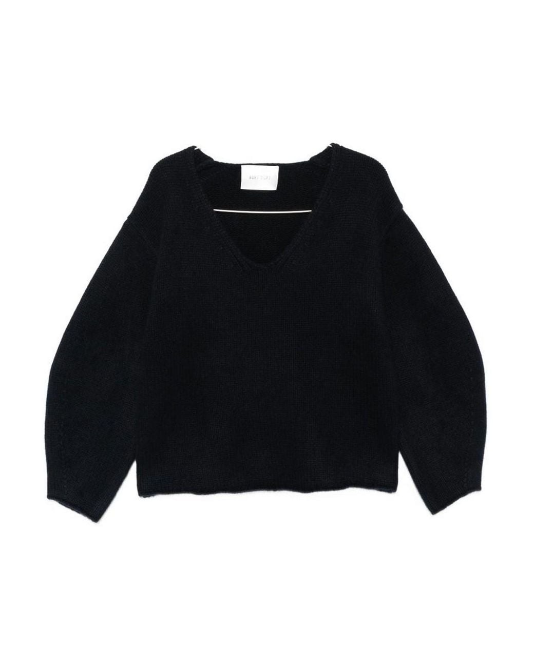 Soft Goat Black Cashmere V-Necked Sweater
