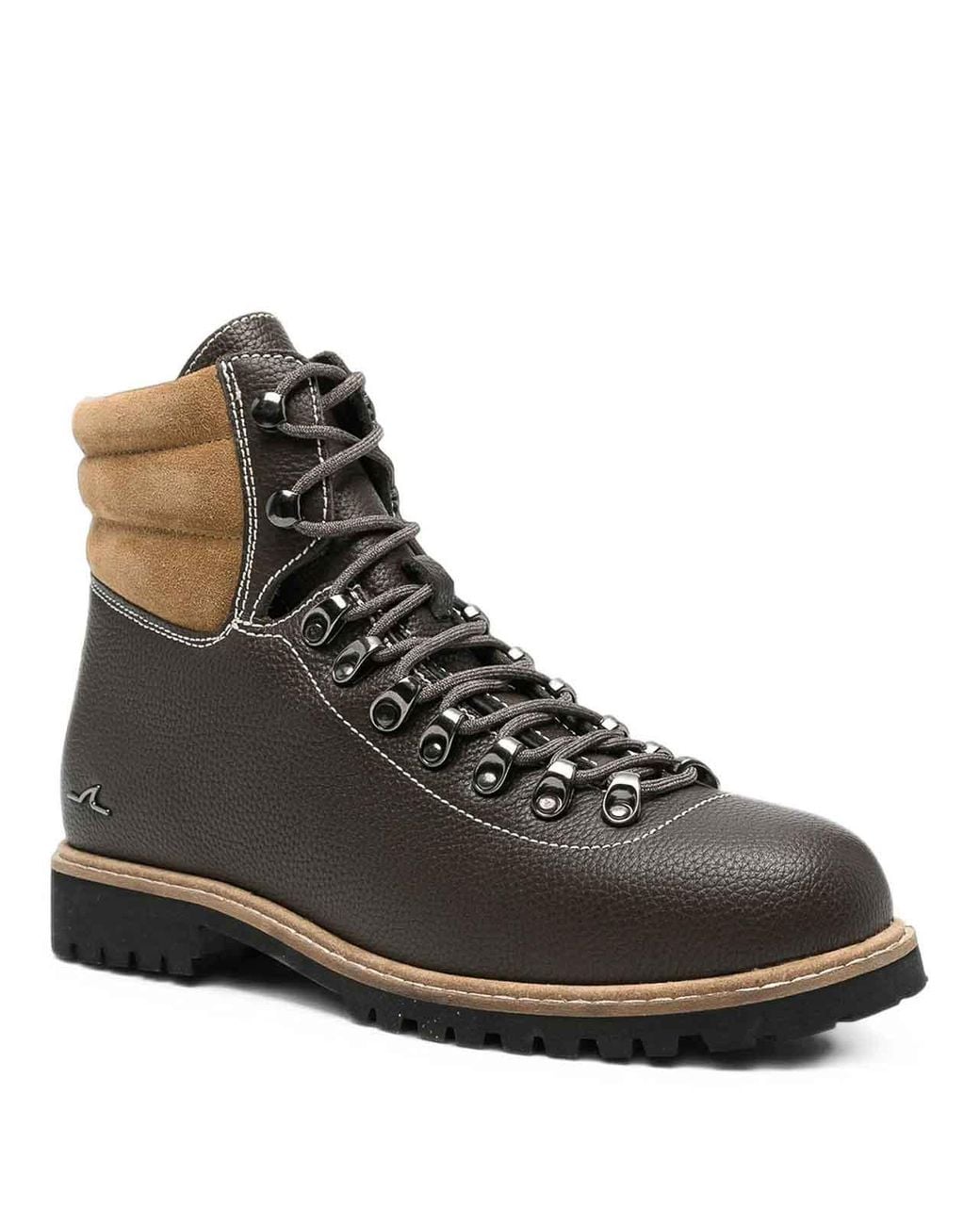 Paul & Shark Leather Ankle Boots With Suede Panels in Brown for Men | Lyst