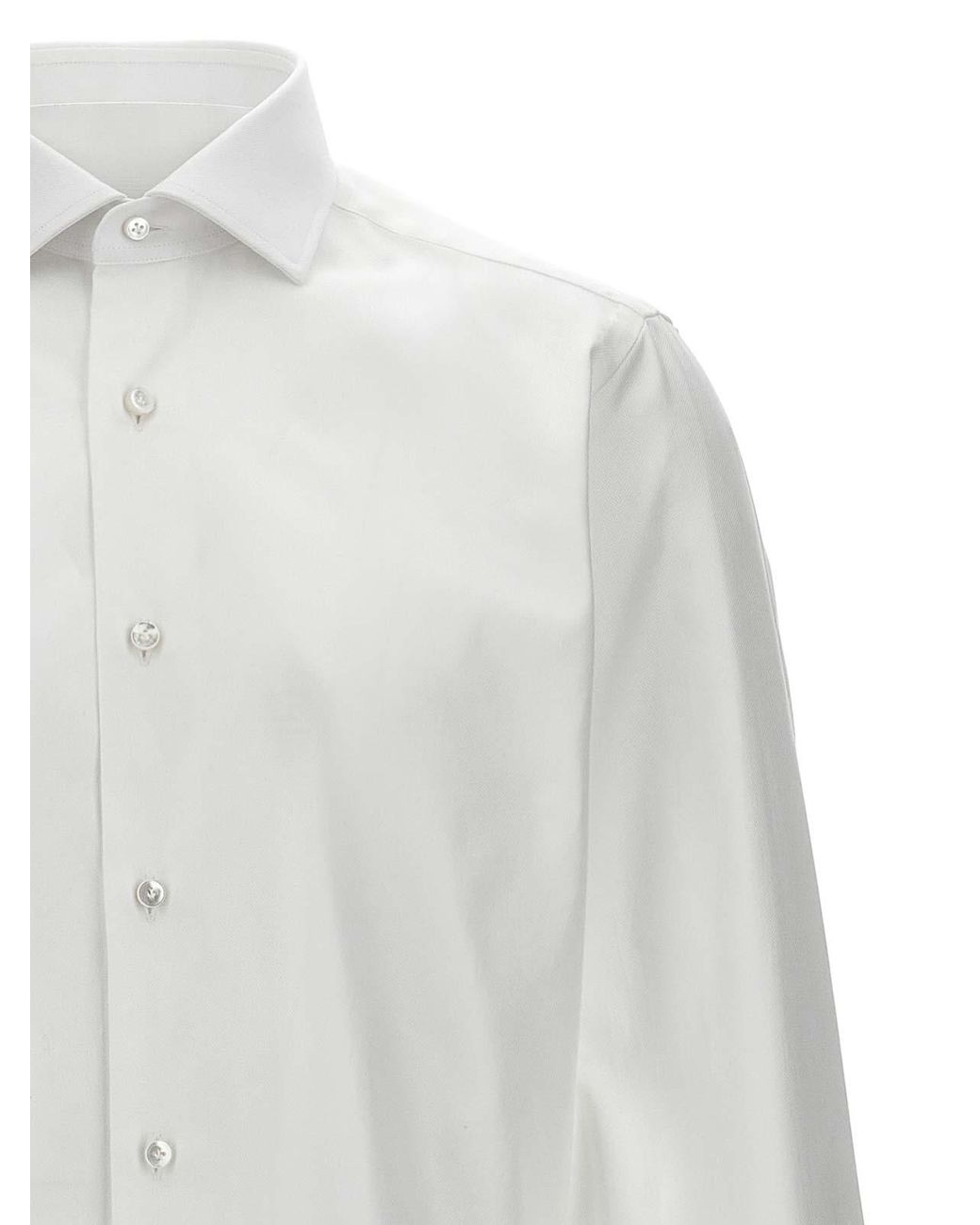 Barba Napoli White Cotton Shirt for men
