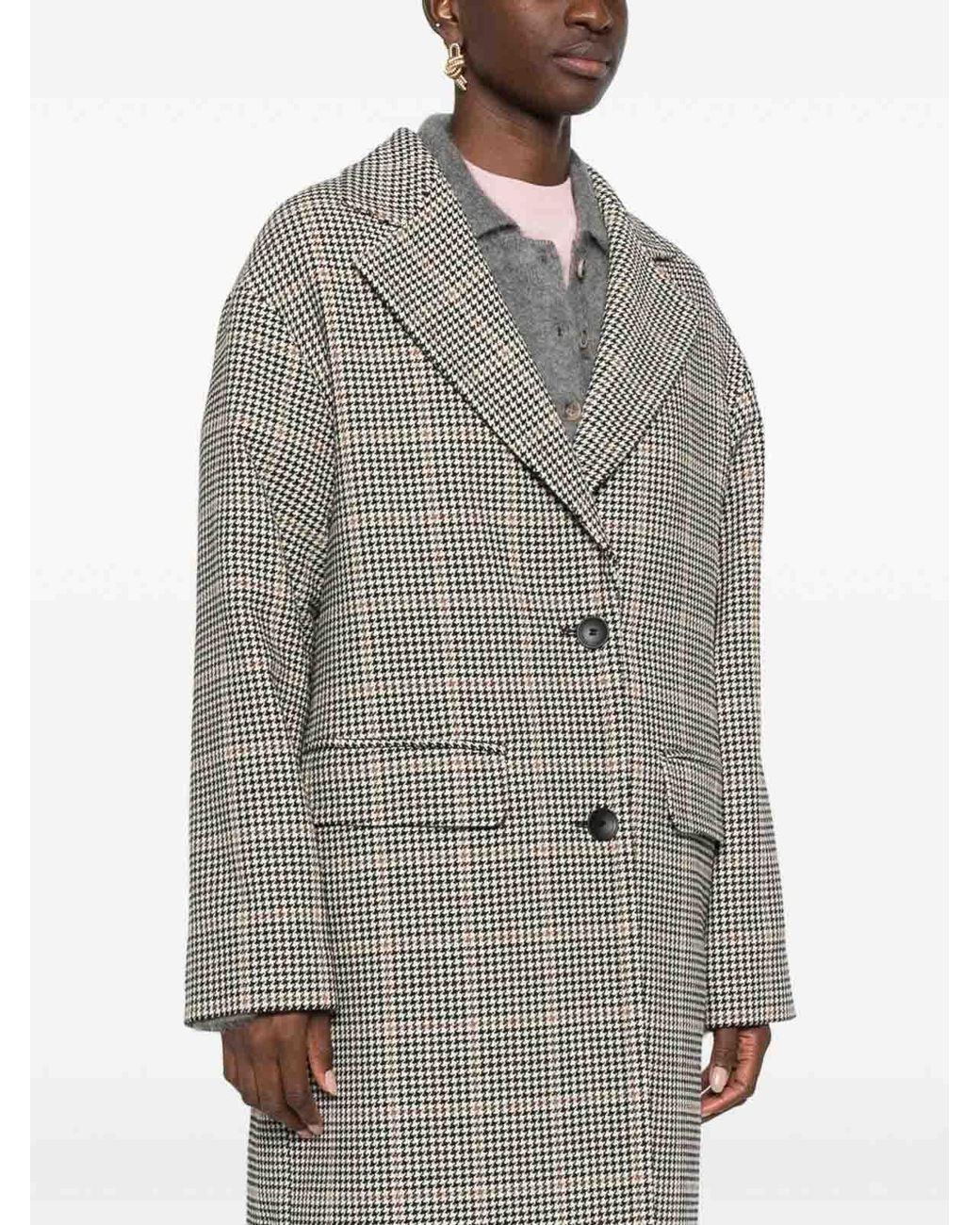Tagliatore Gray Wool Single-Breasted Coat