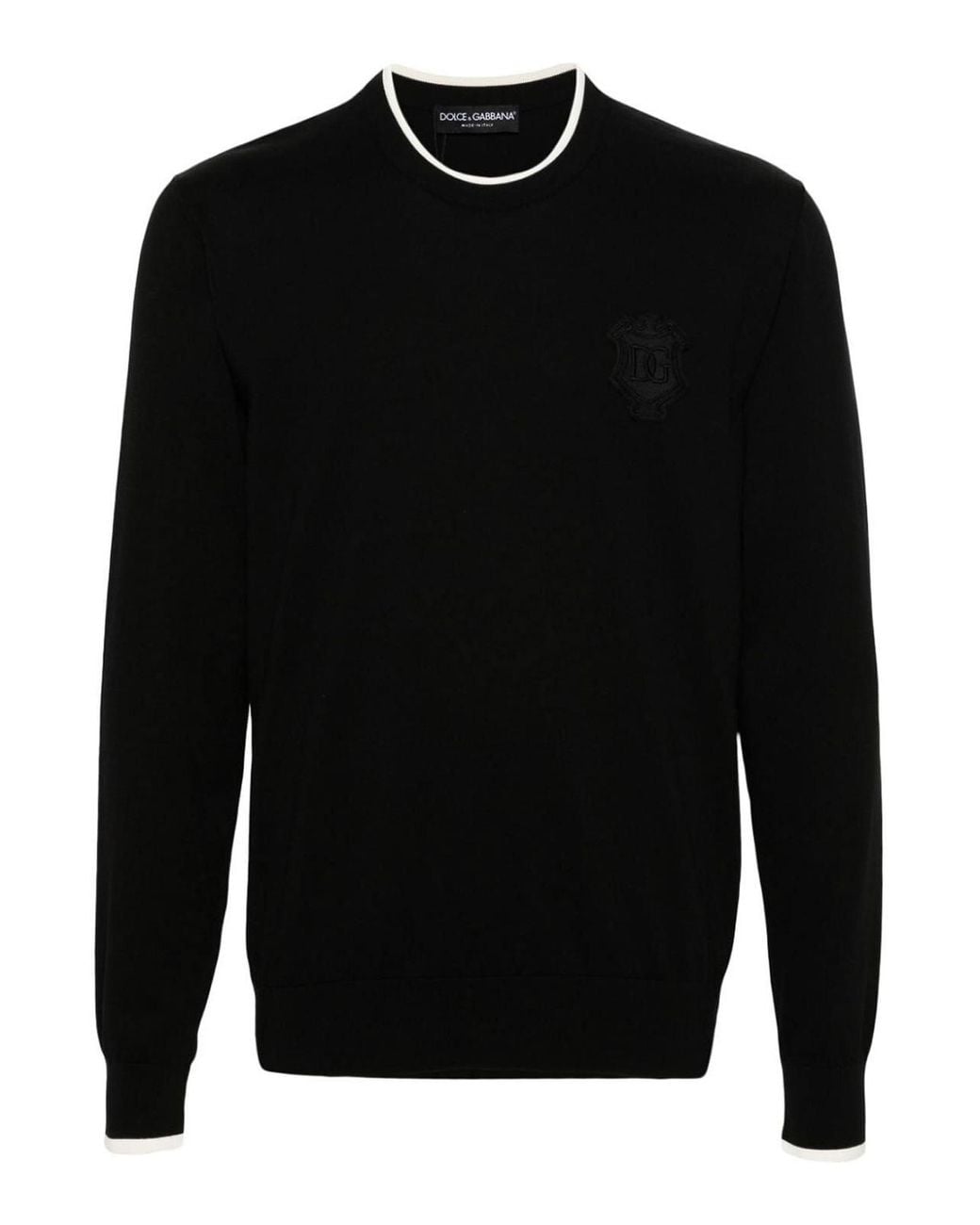 Dolce & Gabbana Black Crew-Neck Sweater for men