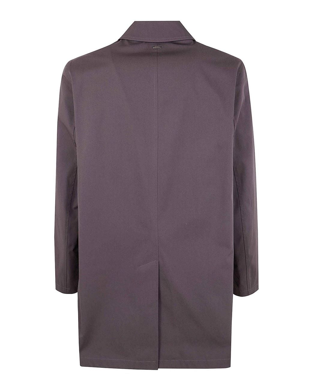 Herno Purple Single Breasted Midi Coat for men