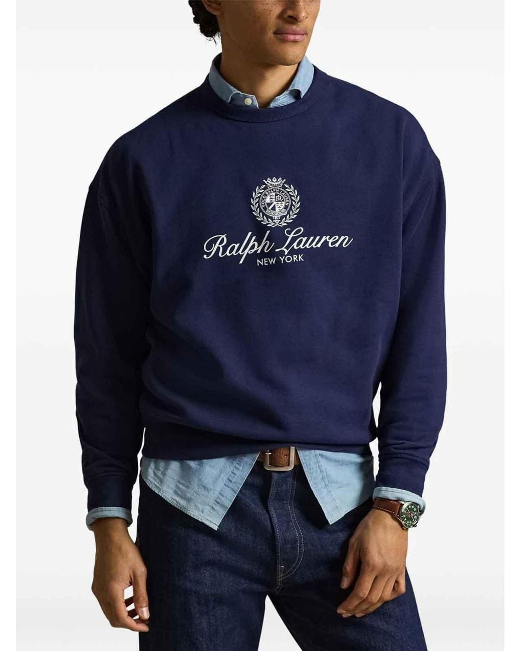 Polo Ralph Lauren Blue Fit Blend Fleece Sweatshirt for men