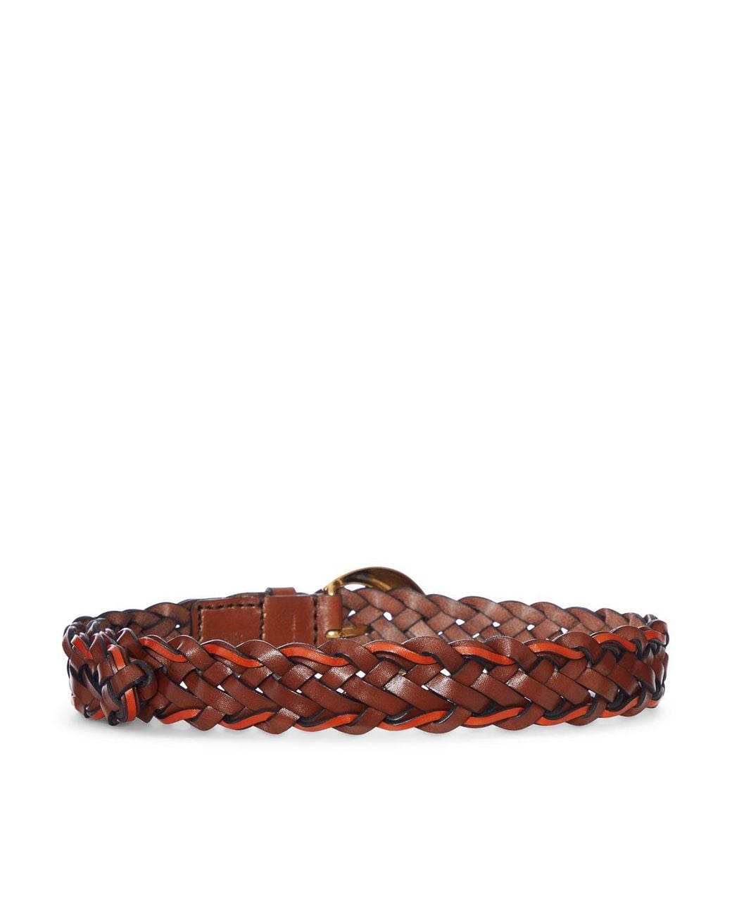 Etro White Woven Leather Belt With Buckle