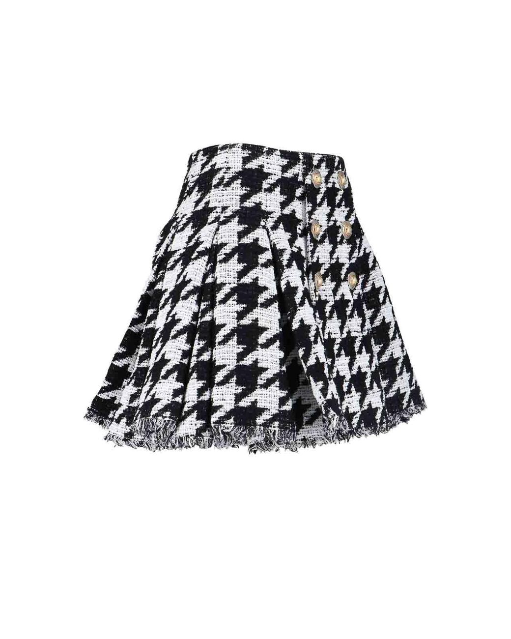 Balmain Black Mini Pied De Poule Skirt