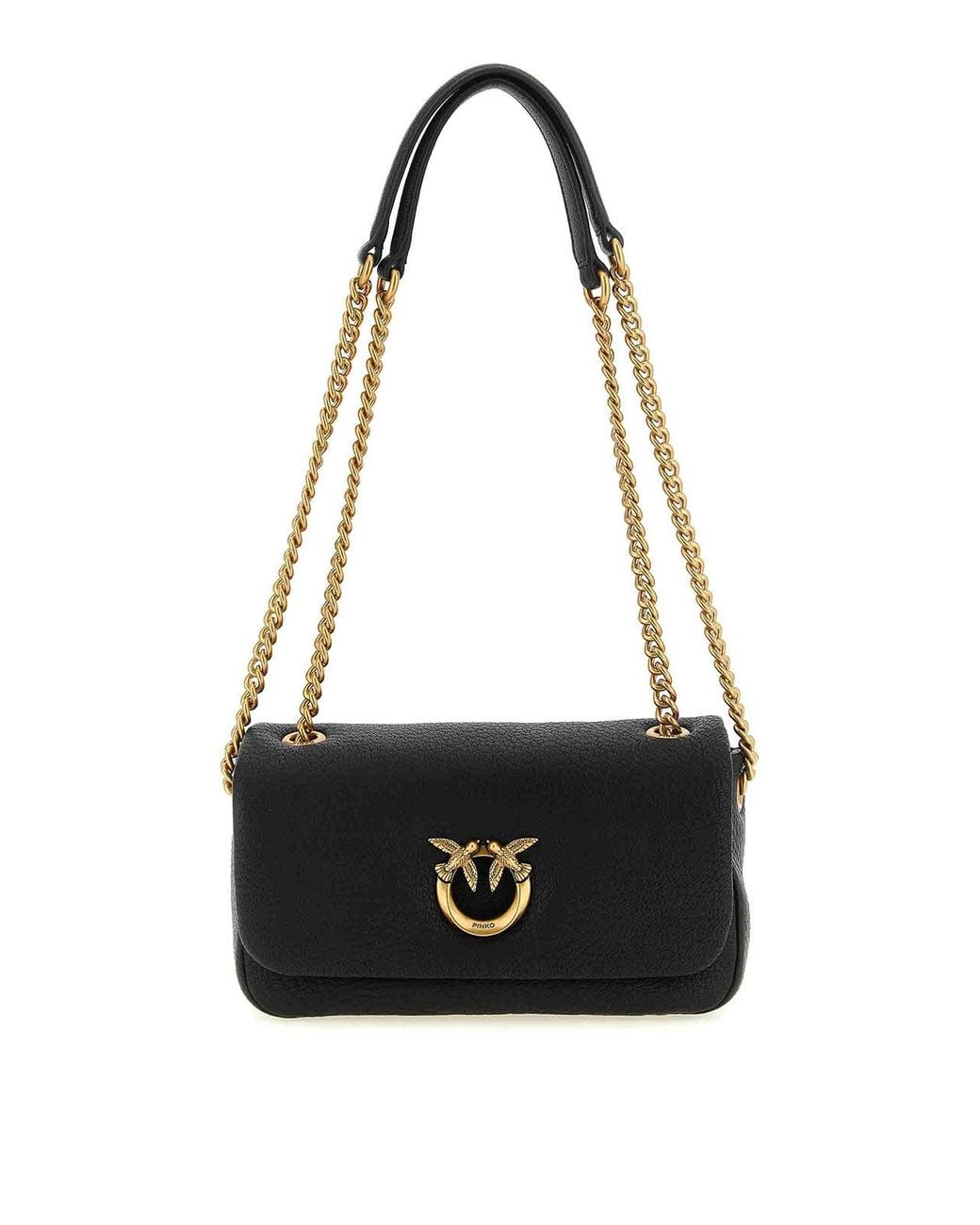 Pinko Black Love Birds' Shoulder Bag