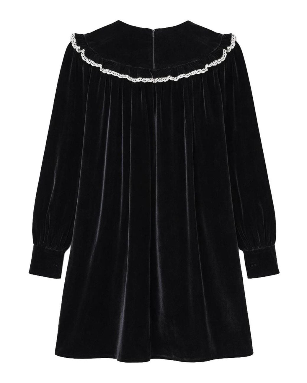 Ganni Black Velvet Mini Dress