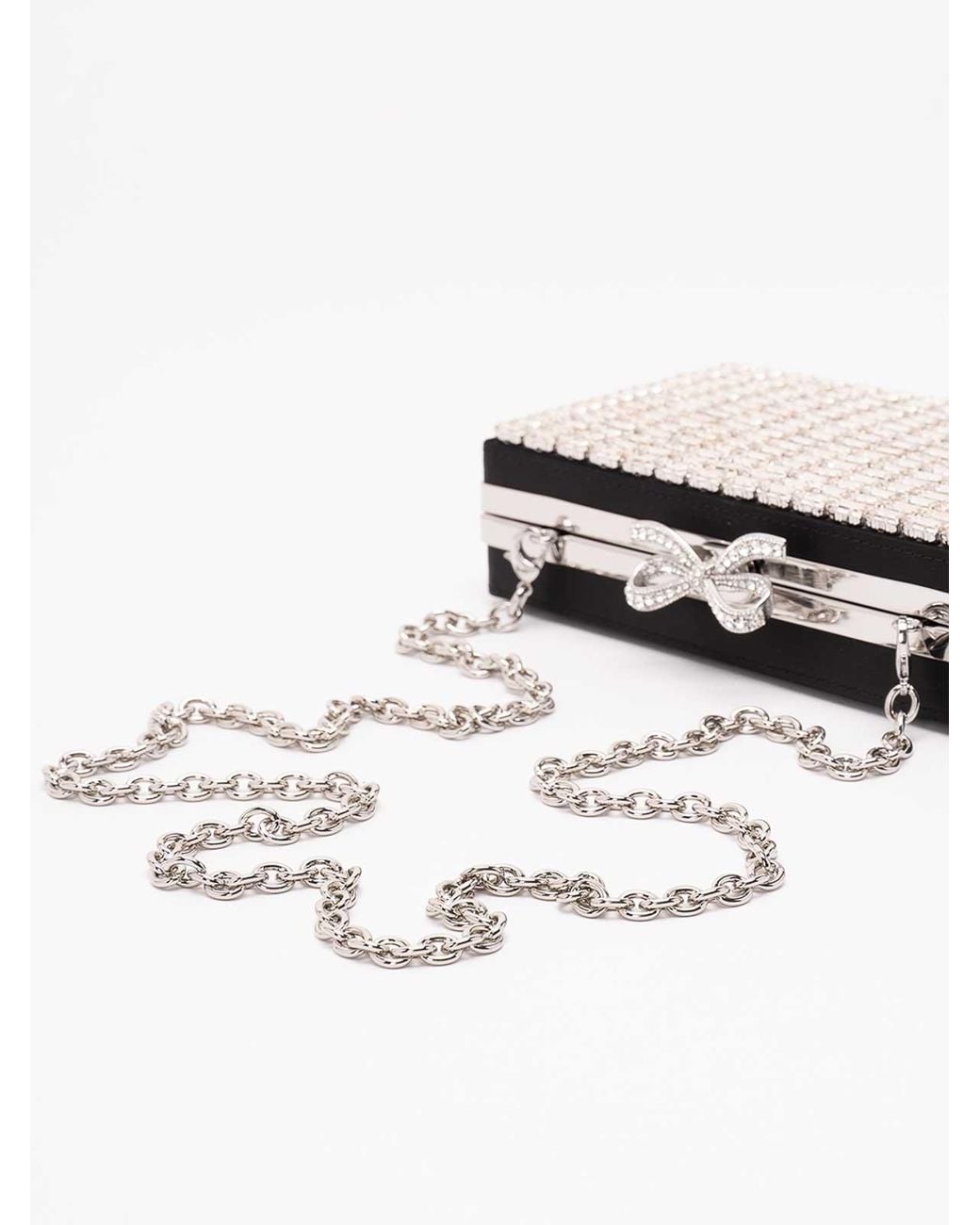 Self-Portrait White Chainmail Clutch Bag