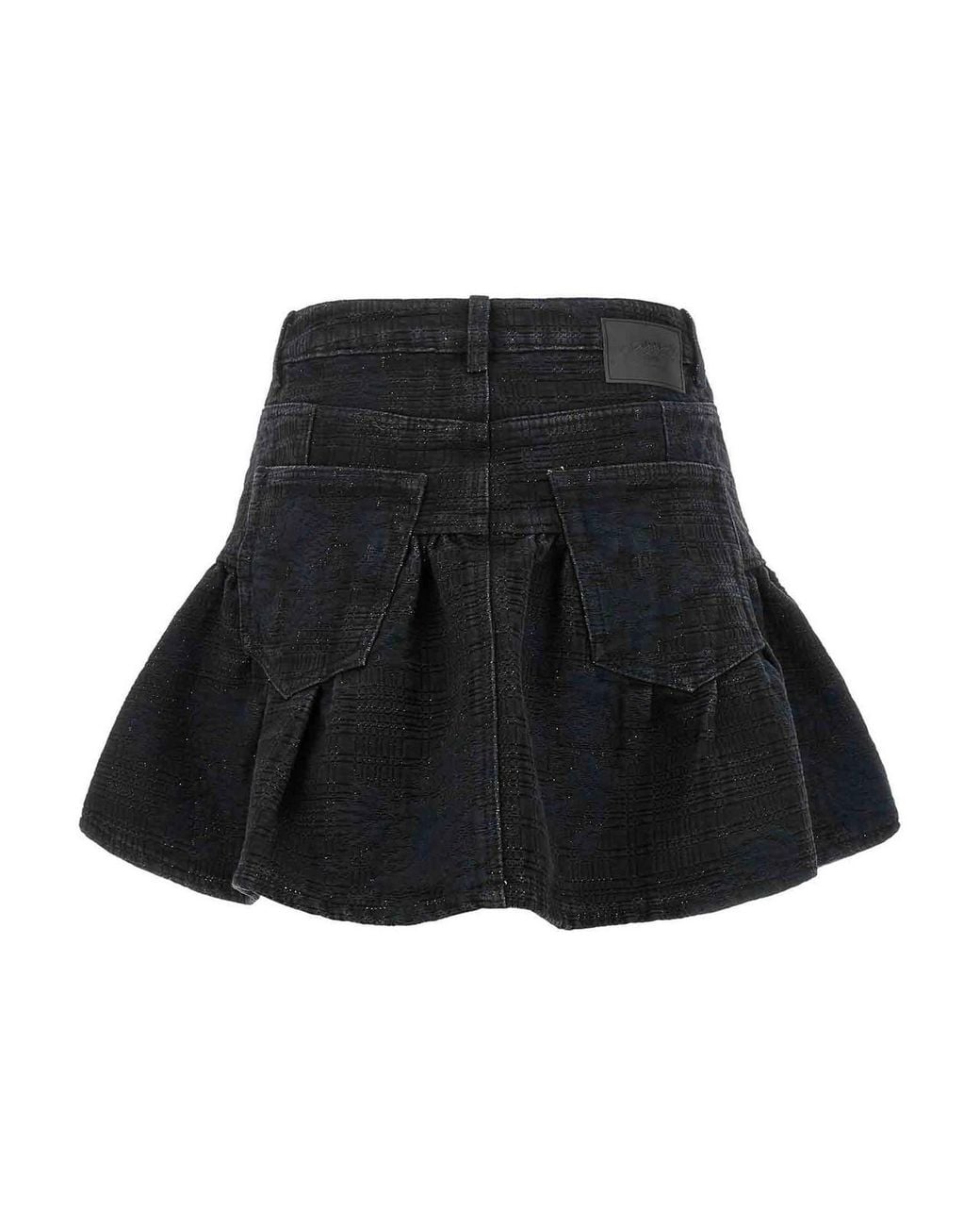 Ganni Black Lurex Denim Skirt